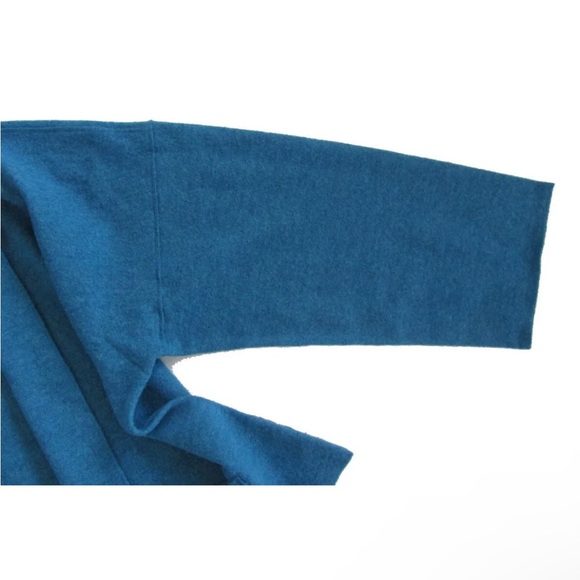 $298 Eileen Fisher Boiled Wool Kimono Sweater Medium 10 12 Oversized Nike Blue - Picture 8 of 16